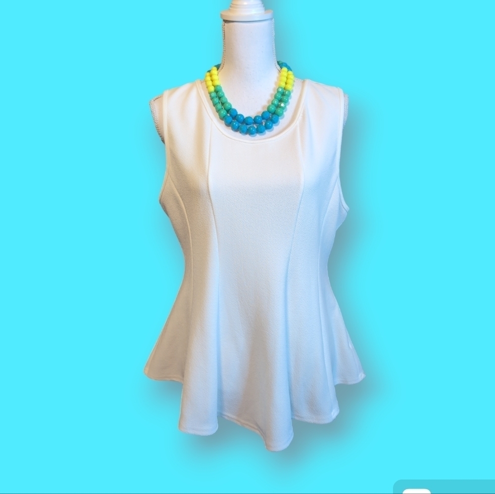 She + Sky White Trumpet Tank